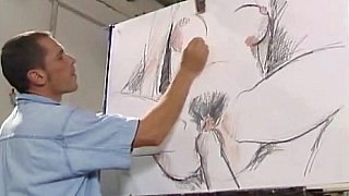 German Artist fucks his blonde models. Fisting