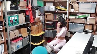 Petite teen Kat bangs hard with the detective